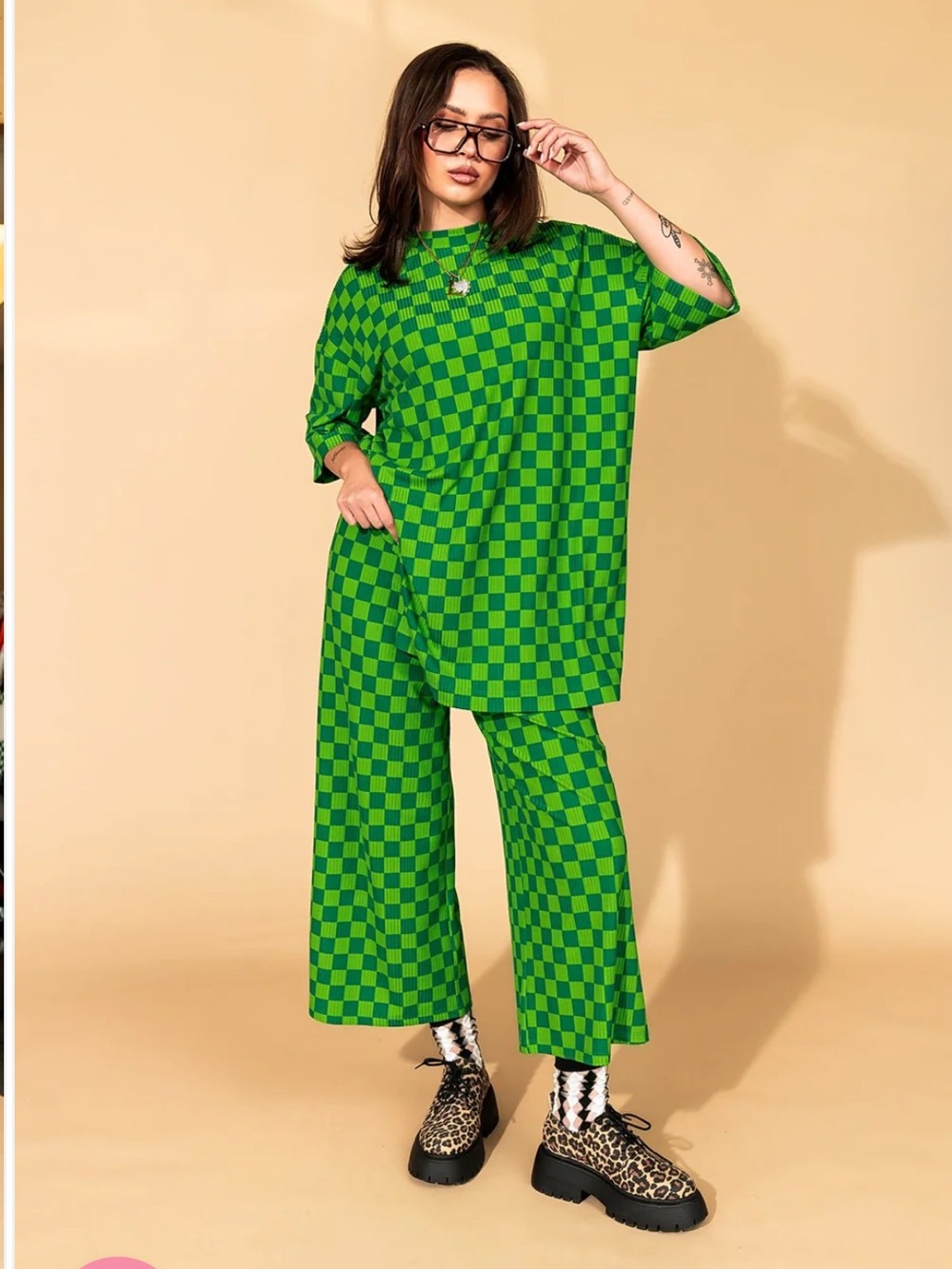 Dressed in LaLa Lex Ribbed Playsuit Lucky Green